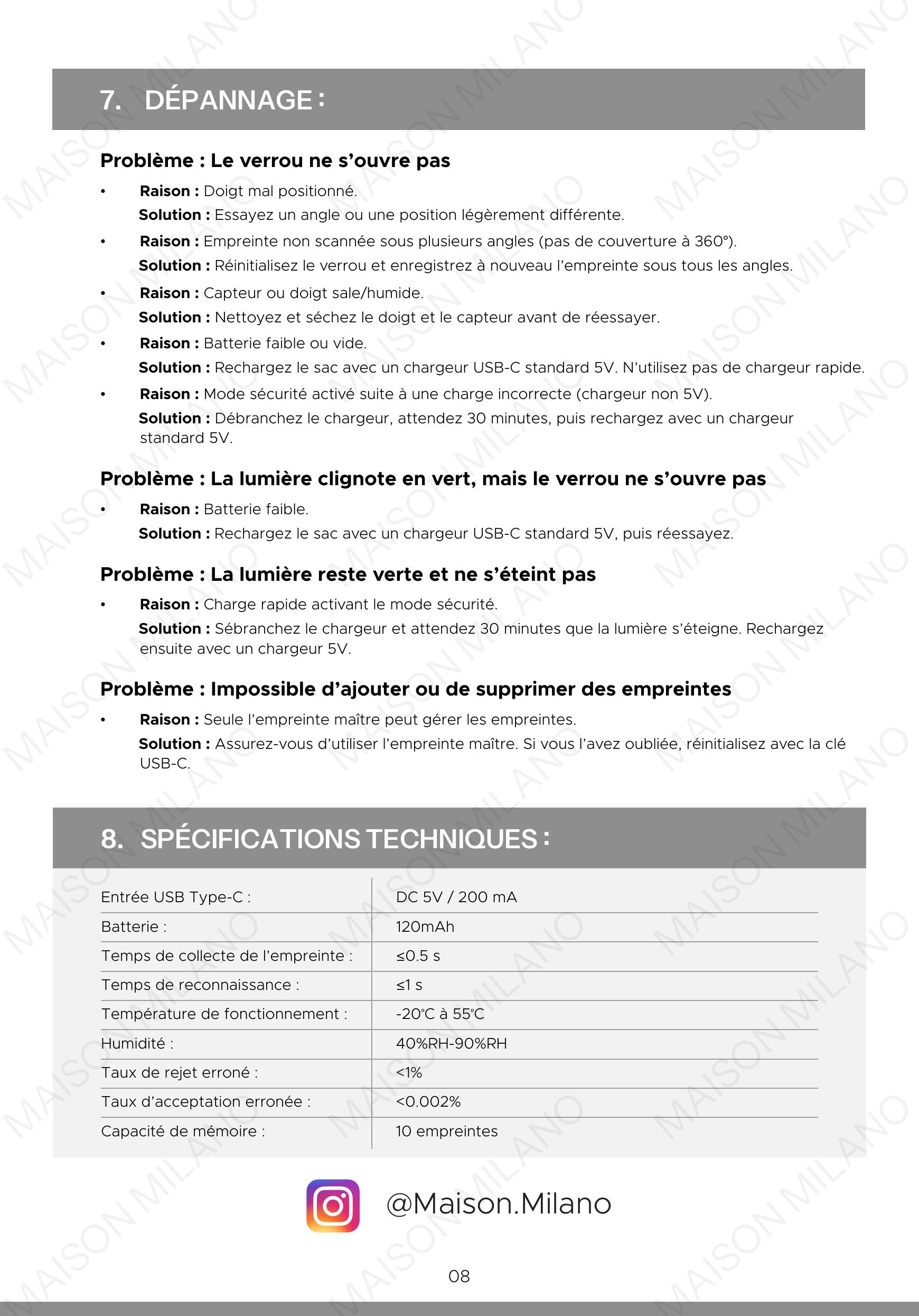 Page du manuel